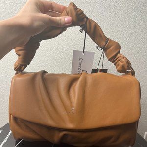 CHIARA FERRETTI  Leather Knot Handle Shoulder Handbag Bag Brown  Made In Italy